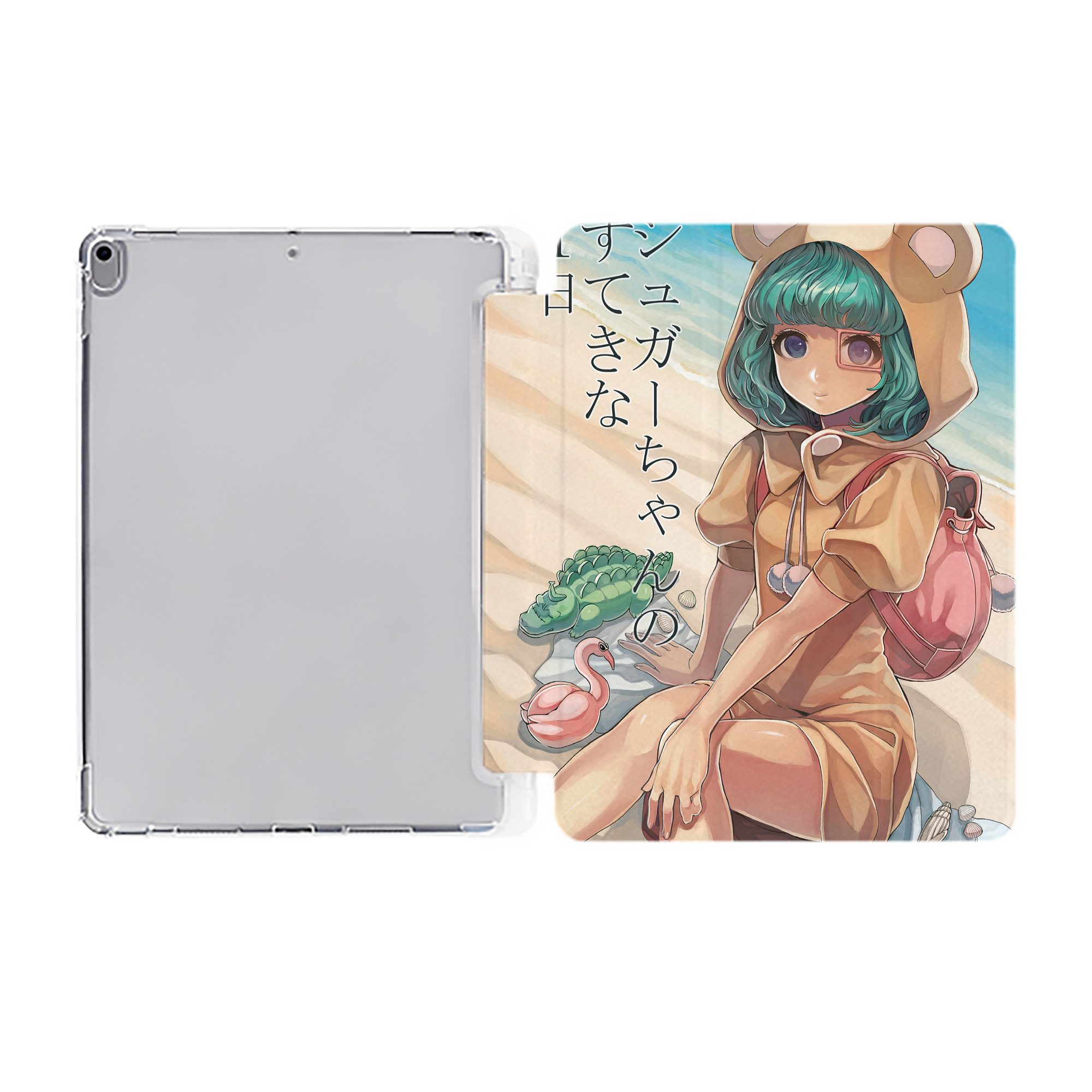 ワンピース ONE PIECE IPad ケース ペン収納付き 三つ折りスタンド PUレザー×シリコン 対応機種9.5/10.5/10.9インチ